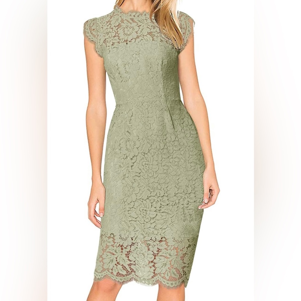 NWT; Sage lace dress - Picture 2 of 4